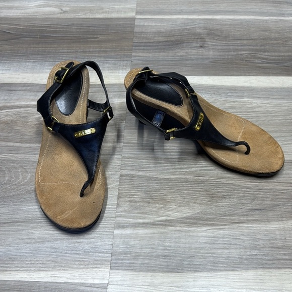 🚩 Lauren Ralph Lauren Elegant Black and Tan Women's Sandals size 8.5 - Picture 3 of 7
